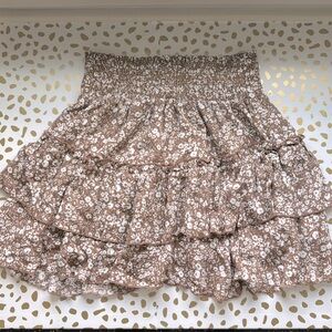 BROWN FLORAL ALTRD STATE SKIRT WOMENS SMALL